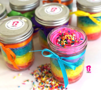 Rainbow Cake Jars